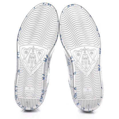 Gucci Miro Rubber Wax GucciGhost Print Mens New Ace Sneakers 7 Silver 5 of 10