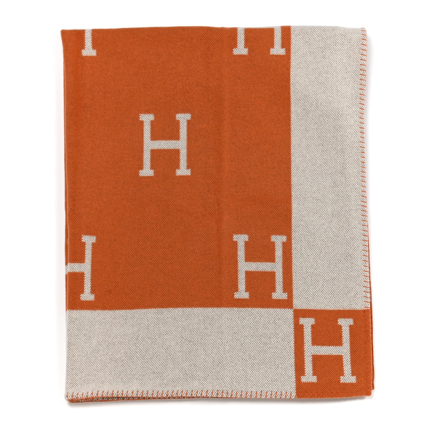 Wool Cashmere Signature Classic Avalon Blanket Ecru Potiron