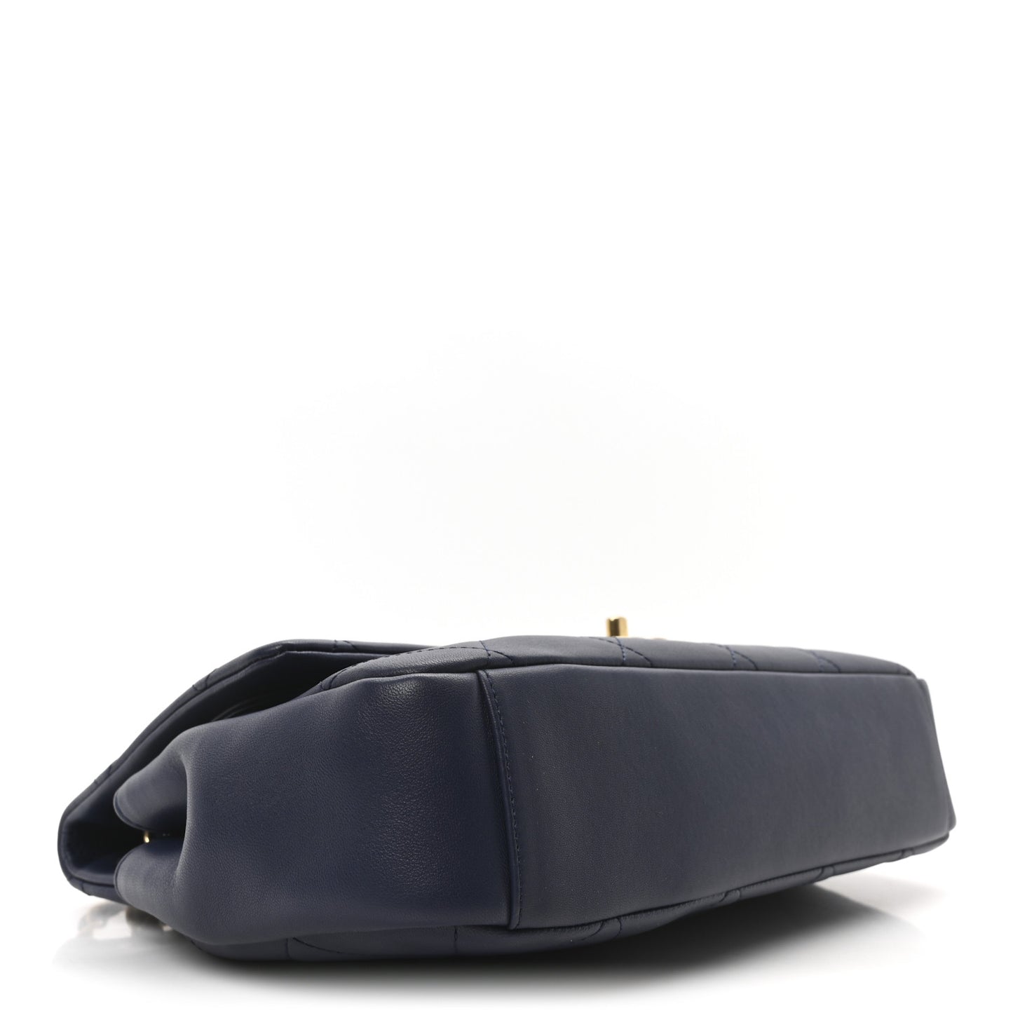 Lambskin A Real Catch Flap Bag Navy Blue
