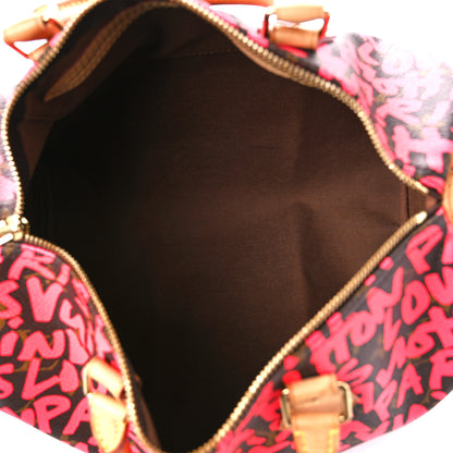 Louis Vuitton Monogram Graffiti Speedy 30 Fuchsia 6 of 15