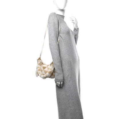 Prada Montone Shearling Nappa Mini Re-Edition Shoulder Bag Ecru Bianco 2 of 10