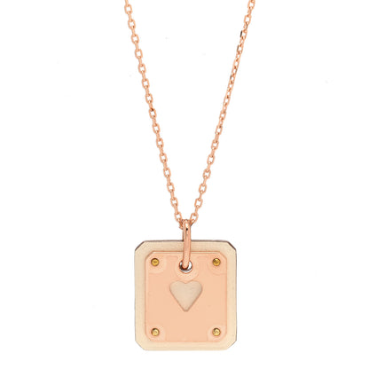 Hermes Rose Gold Plated Swift As de Coeur Pendant Necklace Nata 4 of 6