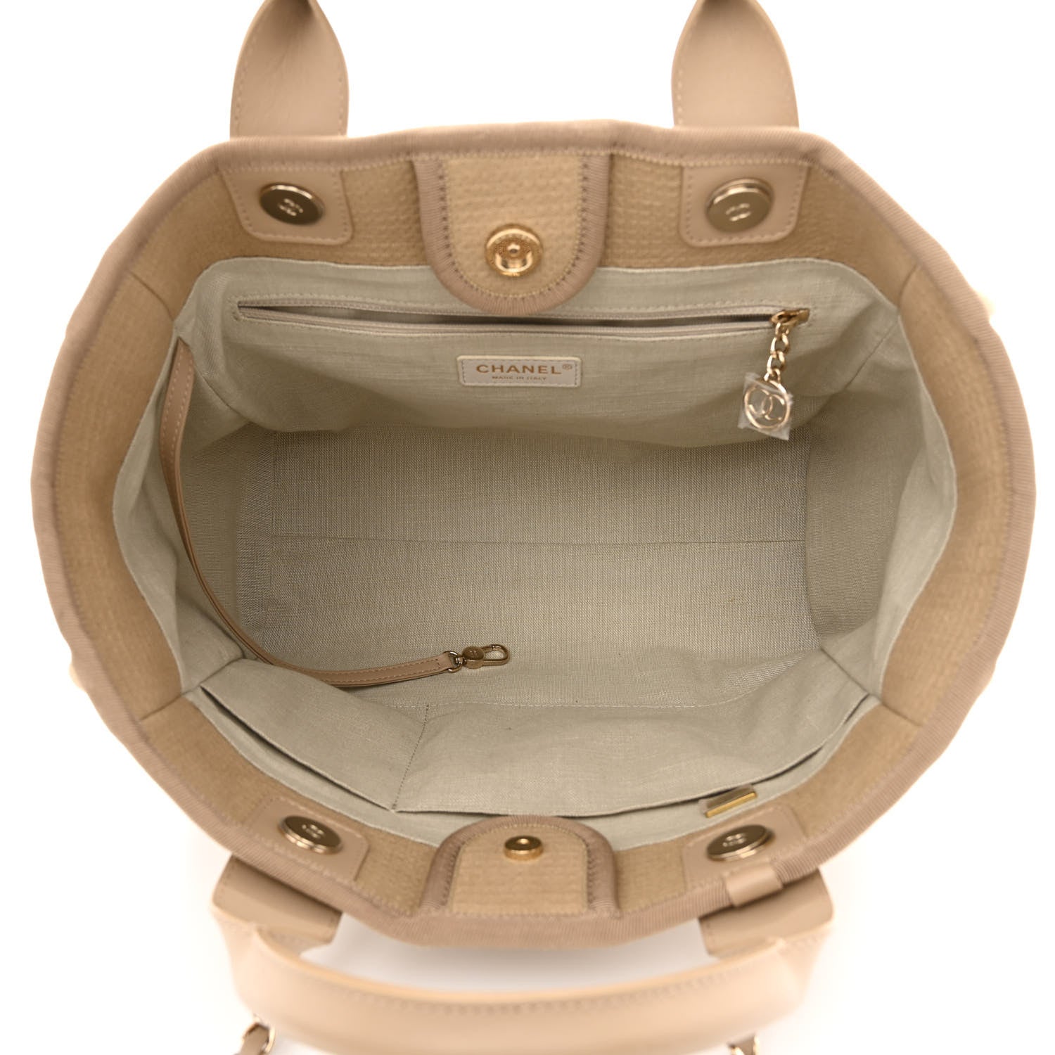 Chanel Mixed Fibers Small Deauville Tote Beige 5 of 10