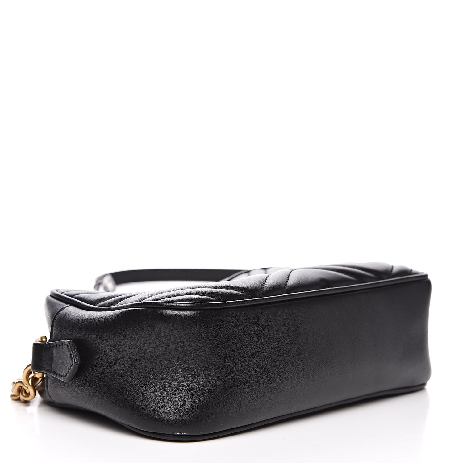 Gucci Calfskin Matelasse Small GG Marmont Chain Shoulder Bag Black 4 of 11