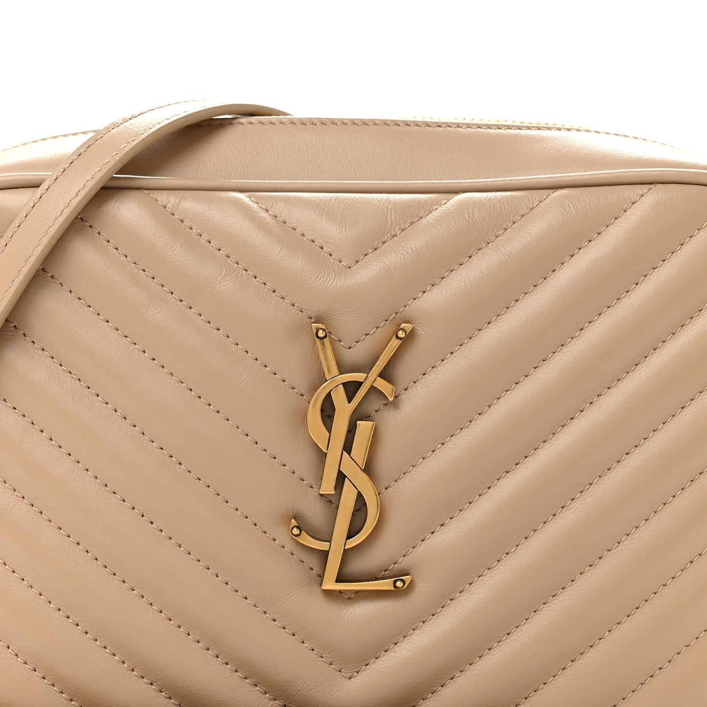Calfskin Matelasse Monogram Lou Camera Bag Dark Beige