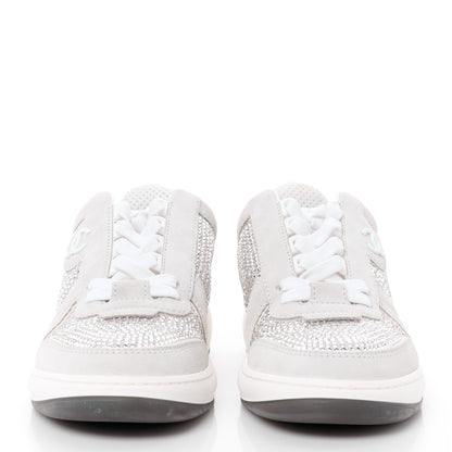 Chanel Calfskin Suede Crystal Womens CC Sneakers 36 White 2 of 11