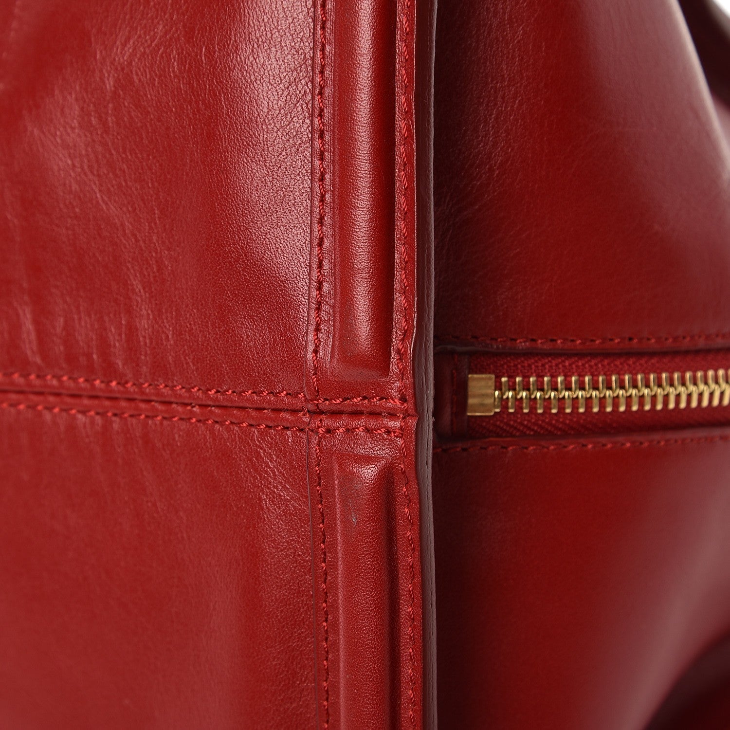 Alexander McQueen Calfskin Large Skull Padlock Zip Around Tote Red 9 of 15