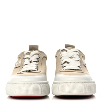 Christian Louboutin Canvas Simplerui Flat Sneakers 38.5 Beige White 2 of 8