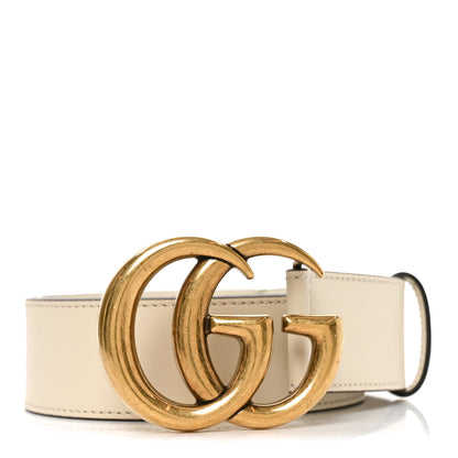 Gucci Calfskin Double G 40mm Belt 80 32 Mystic White 1 of 5
