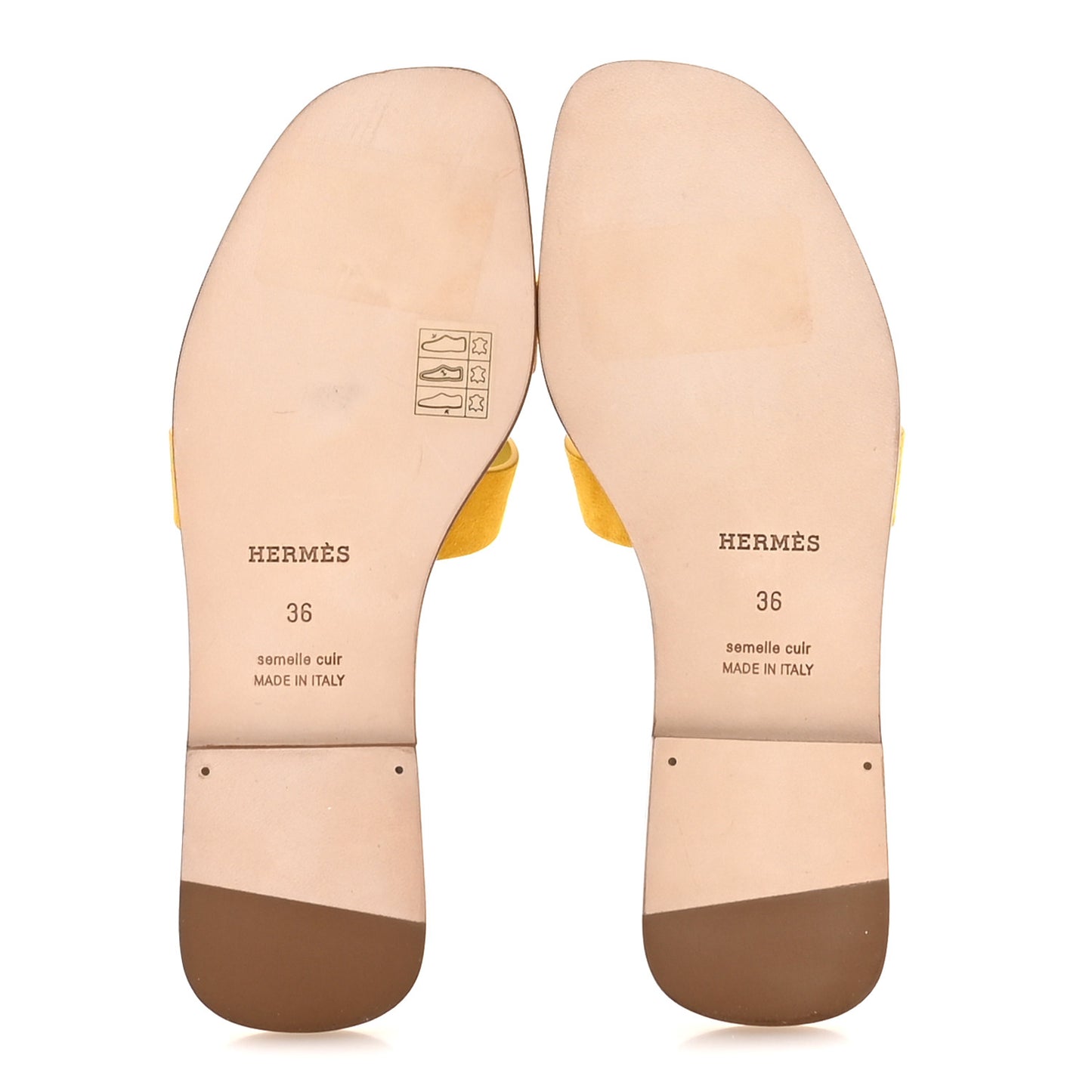 Suede Goatskin Oran Sandals 36 Jaune Bouton D'or