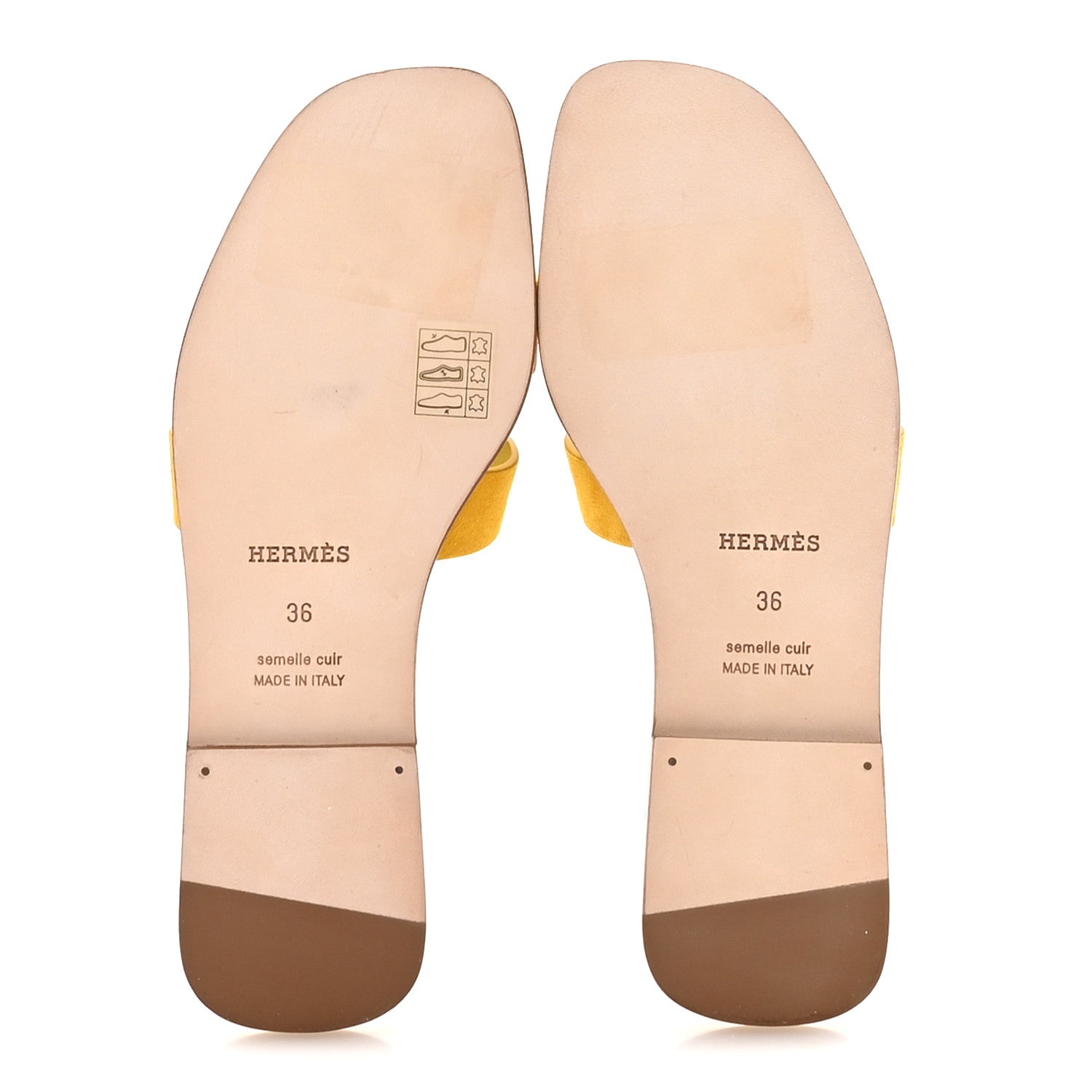 Hermes Suede Goatskin Oran Sandals 36 Jaune Bouton D'or 6 of 9