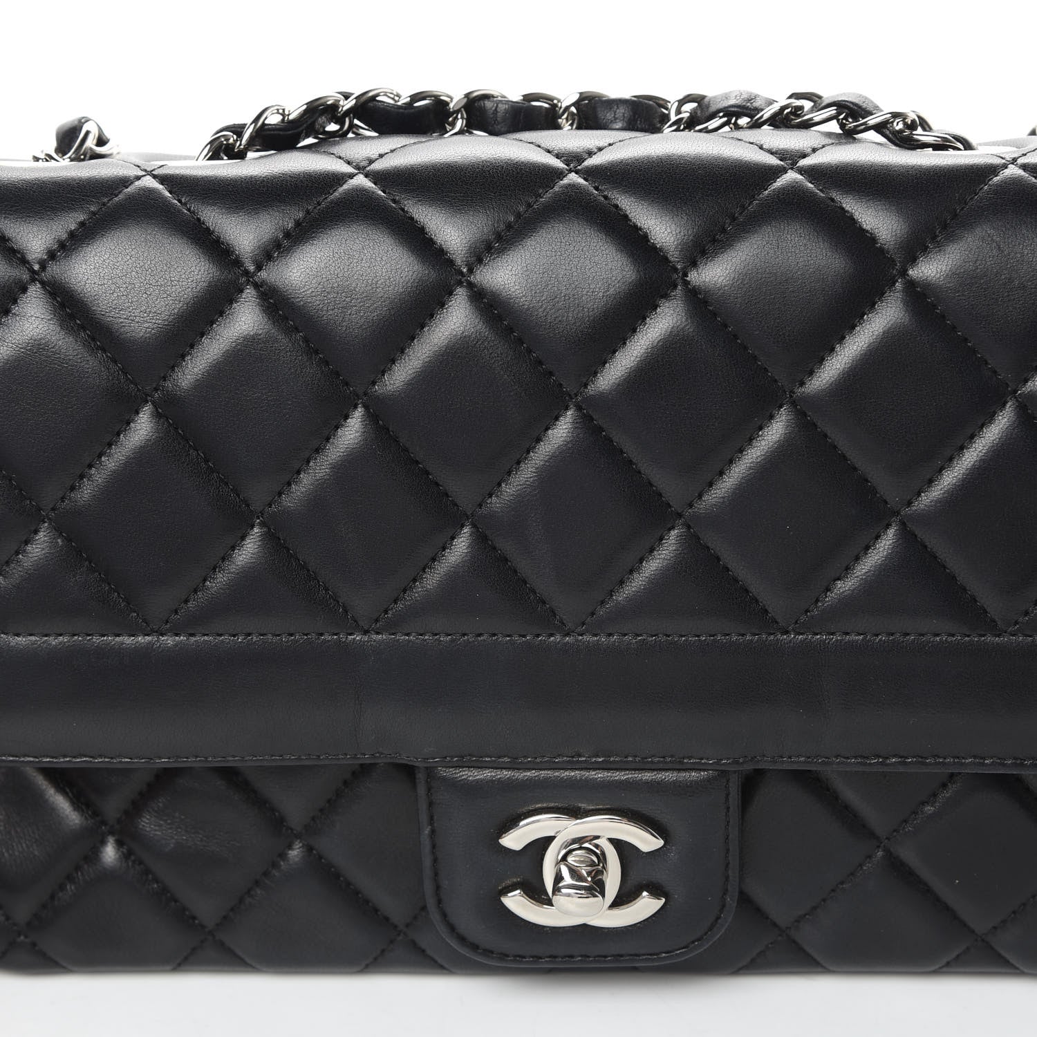 Chanel Lambskin Quilted Medium Single Flap Black 15 of 15