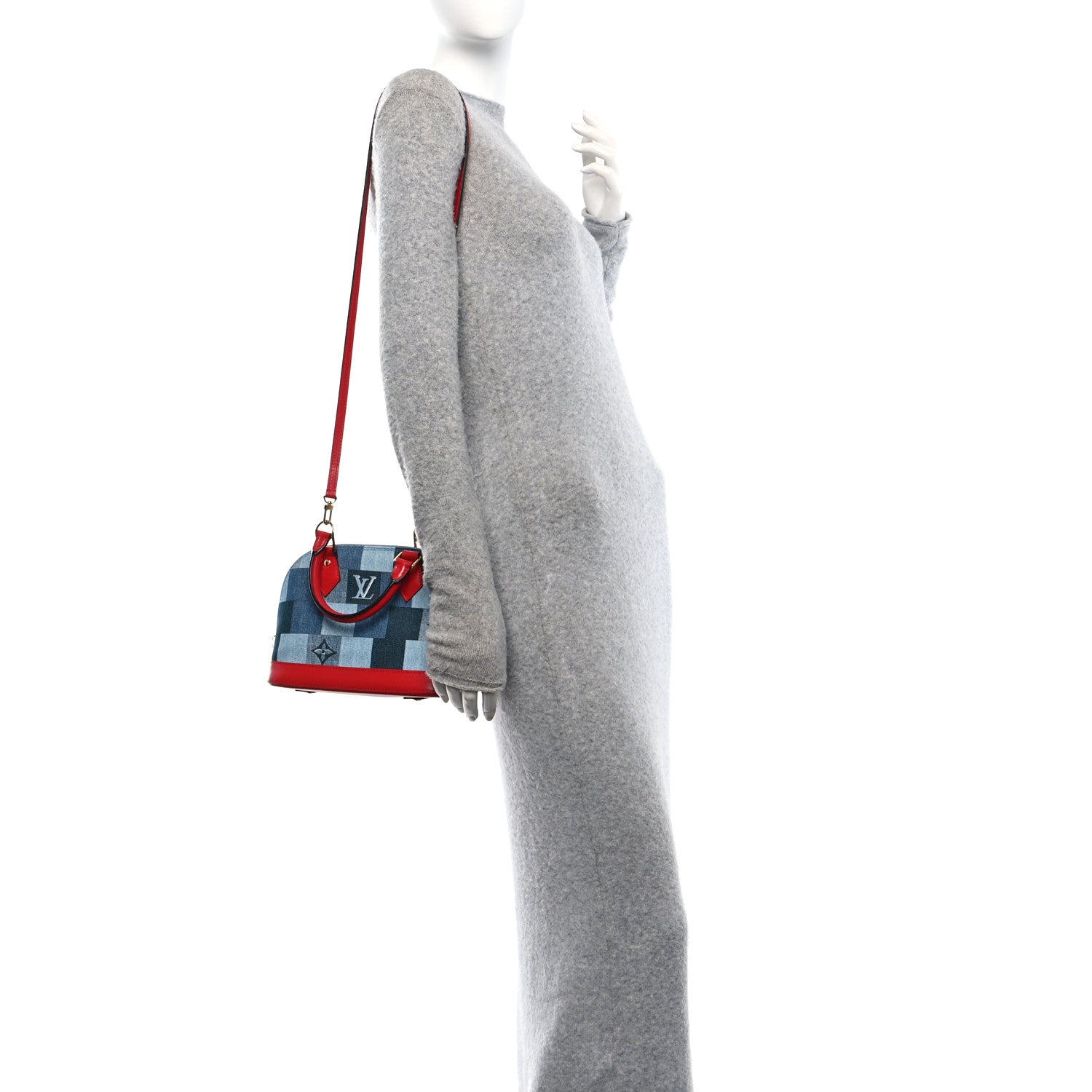 Louis Vuitton Denim Damier Monogram Patchwork Alma BB 2 of 9