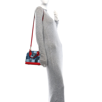 Louis Vuitton Denim Damier Monogram Patchwork Alma BB 2 of 9