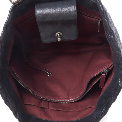 Chanel Goatskin Quilted Large Gentle Boy Shopping Tote Black 6 of 9