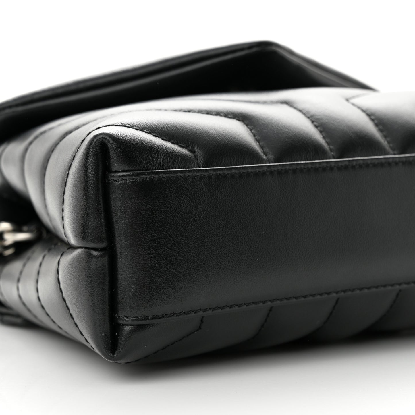 Calfskin Y Quilted Monogram Toy Loulou Crossbody Bag Black