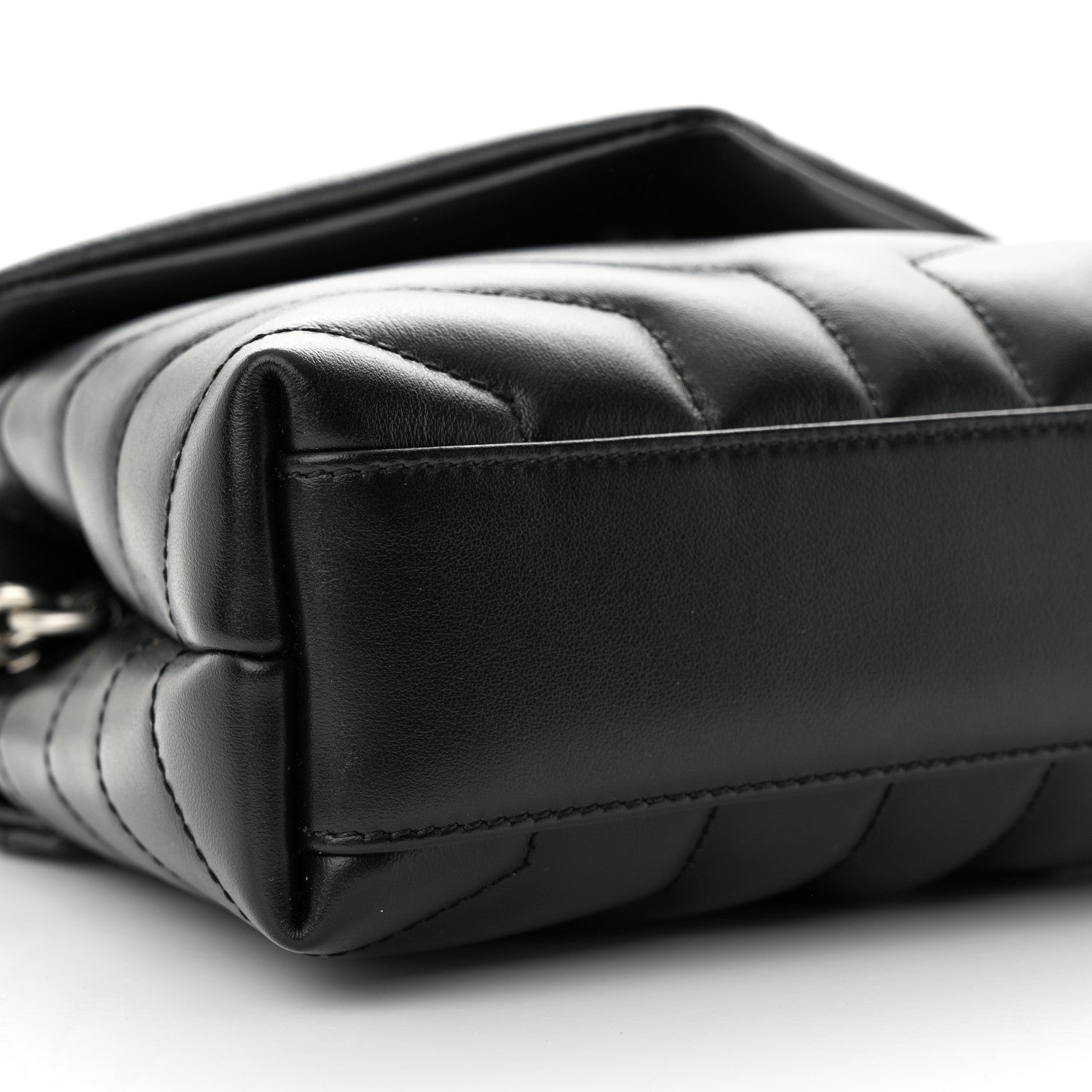 Saint Laurent Calfskin Y Quilted Monogram Toy Loulou Crossbody Bag Black 9 of 11