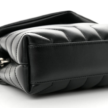 Saint Laurent Calfskin Y Quilted Monogram Toy Loulou Crossbody Bag Black 9 of 11