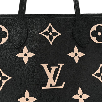 Louis Vuitton Empreinte Monogram Giant Neverfull MM Black Beige 7 of 13