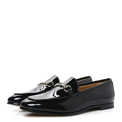 Gucci Patent Womens Jordaan Loafers 38.5 Black 4 of 11