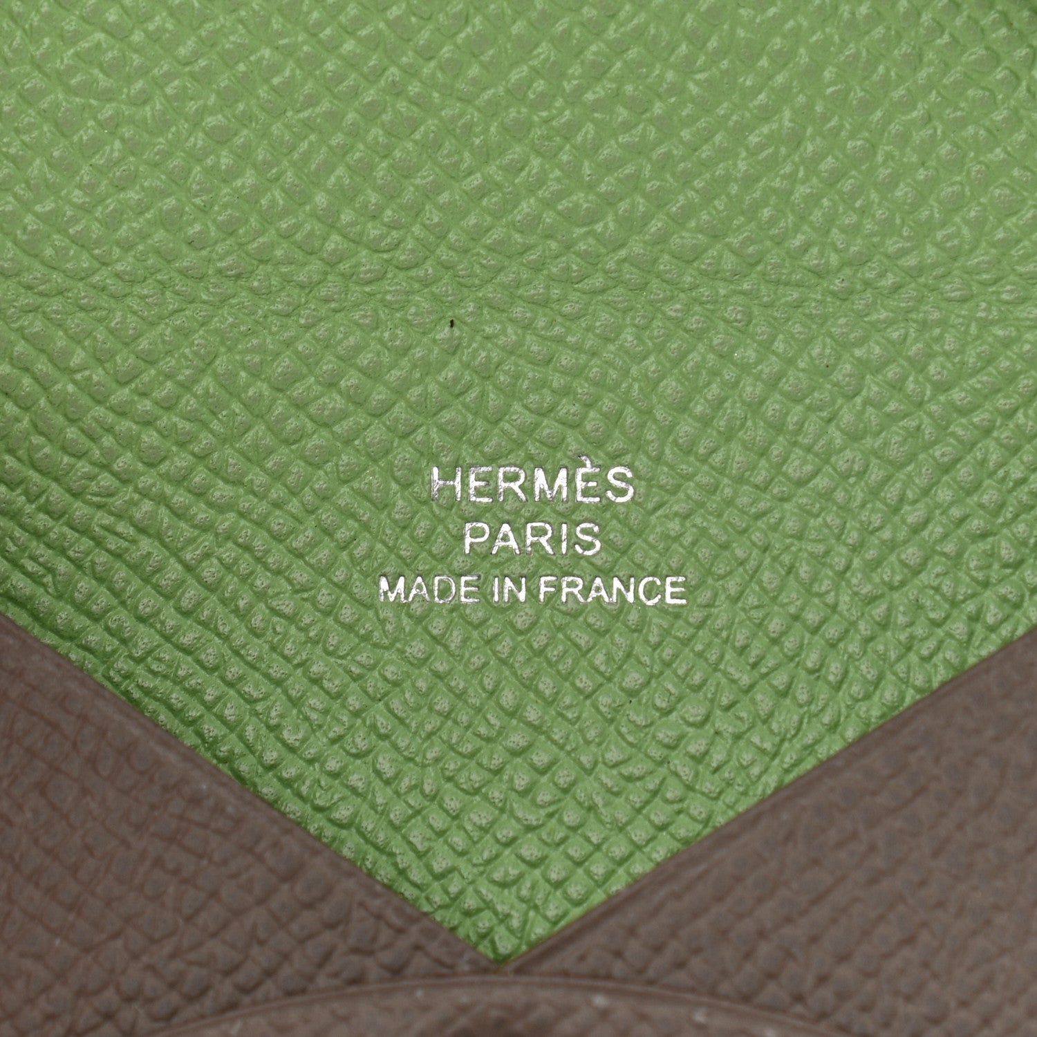 Hermes Epsom Verso Calvi Card Case Etain Vert Criquet 6 of 8