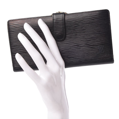 Louis Vuitton Epi Viennois Continental French Purse Wallet Black 2 of 7