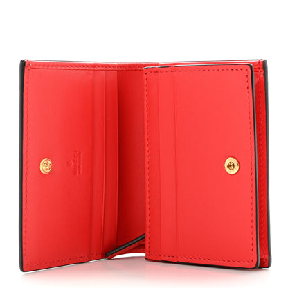 Gucci GG Supreme Monogram Moon Calfskin Love Valentines Day Card Case Beige Ebony New Geranium 5 of 8