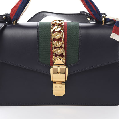 Gucci Calfskin Small Sylvie Shoulder Bag Black 10 of 13