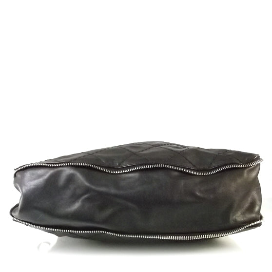 Lambskin Messenger Tote Black