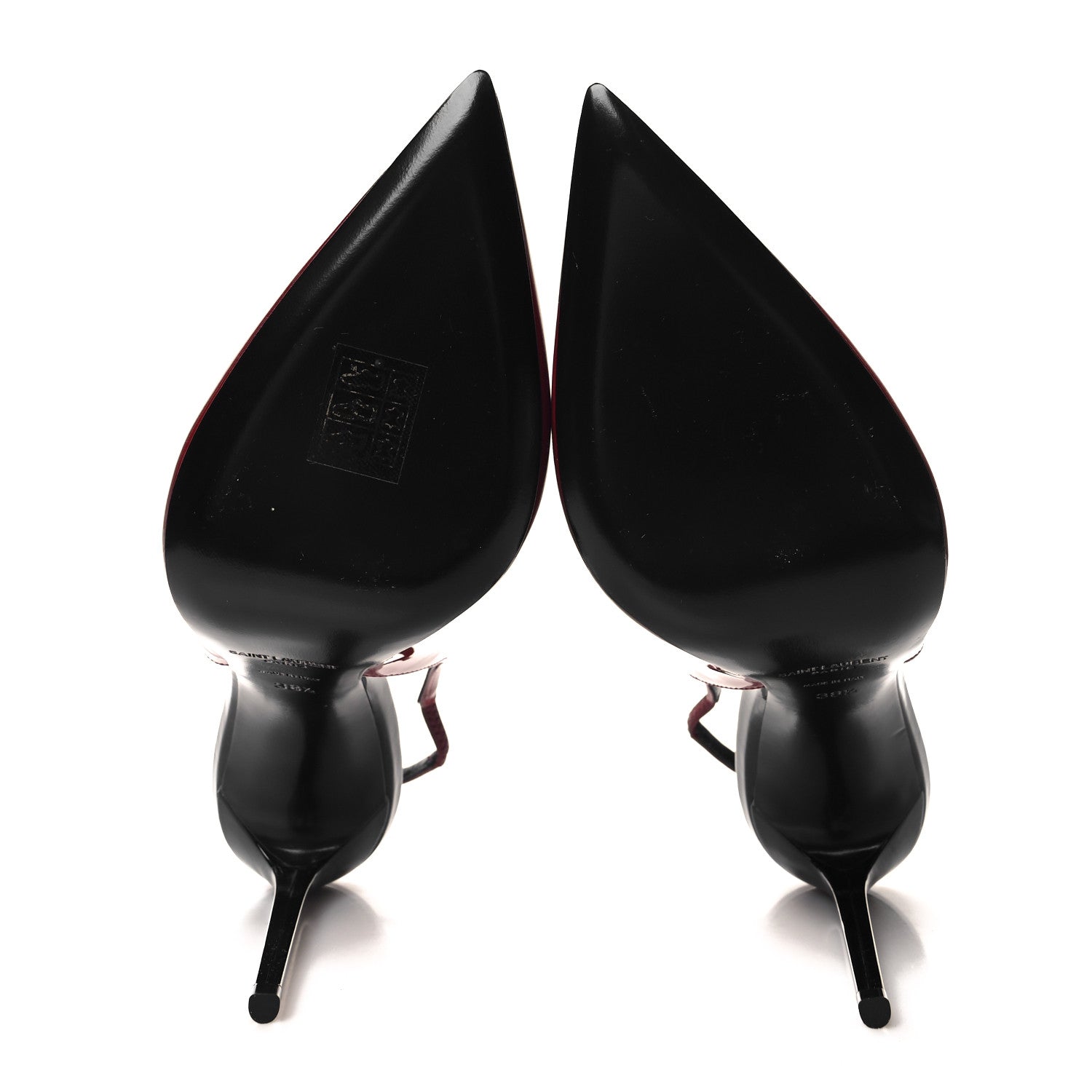 Saint Laurent Patent Calfskin Zoe 105 Slingback Pump 38.5 Red 5 of 9