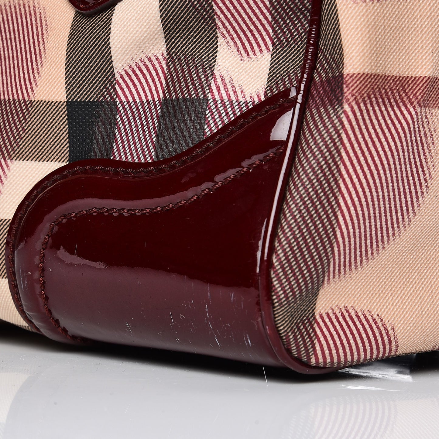 Nova Check Heart Small Chester Bowling Bag Berry Red