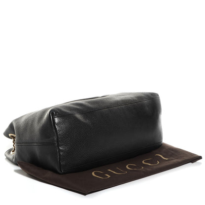 Gucci Pebbled Calfskin Medium Soho Chain Shoulder Bag Black 4 of 7