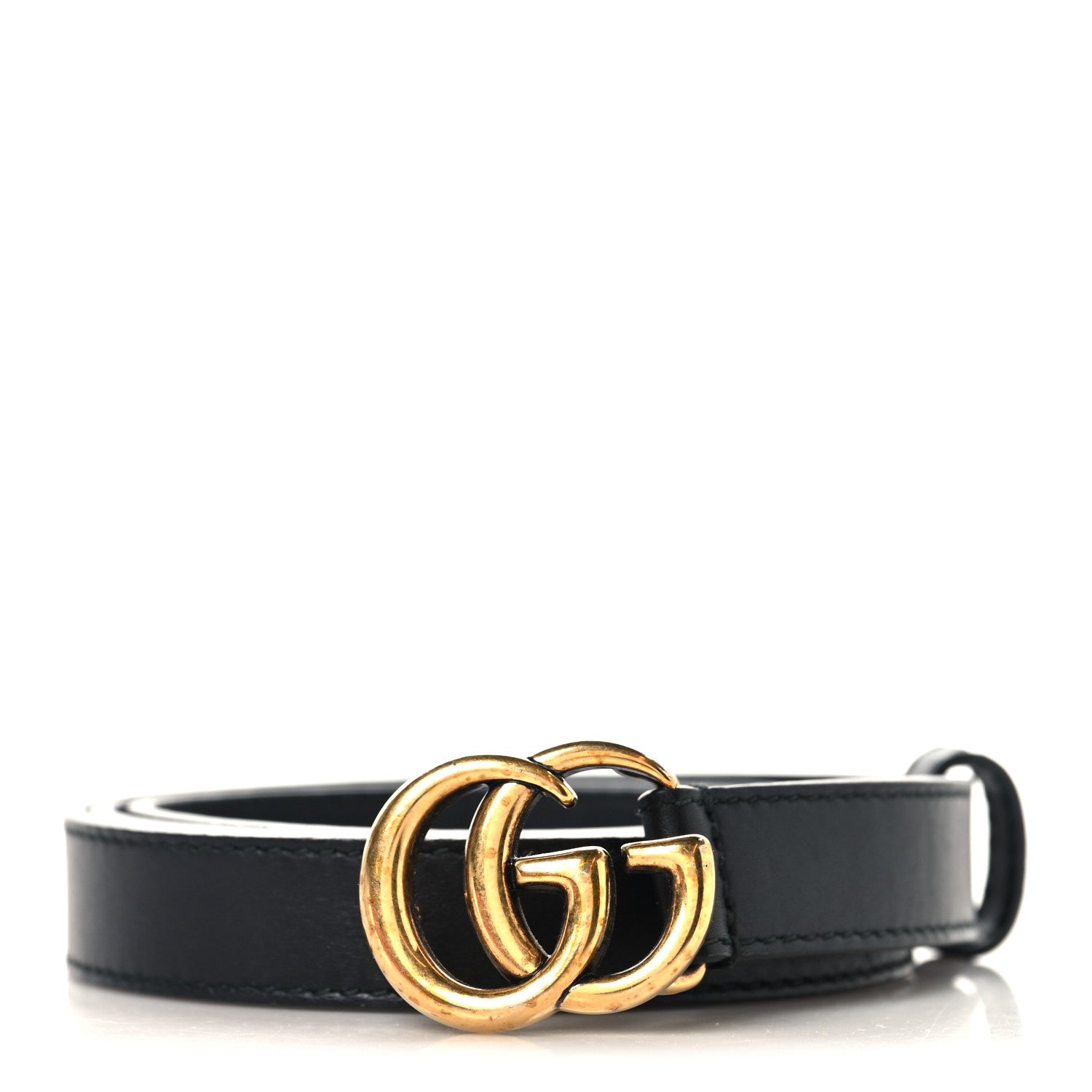 Gucci Calfskin Double G 20mm Belt 80 32 Black 1 of 5