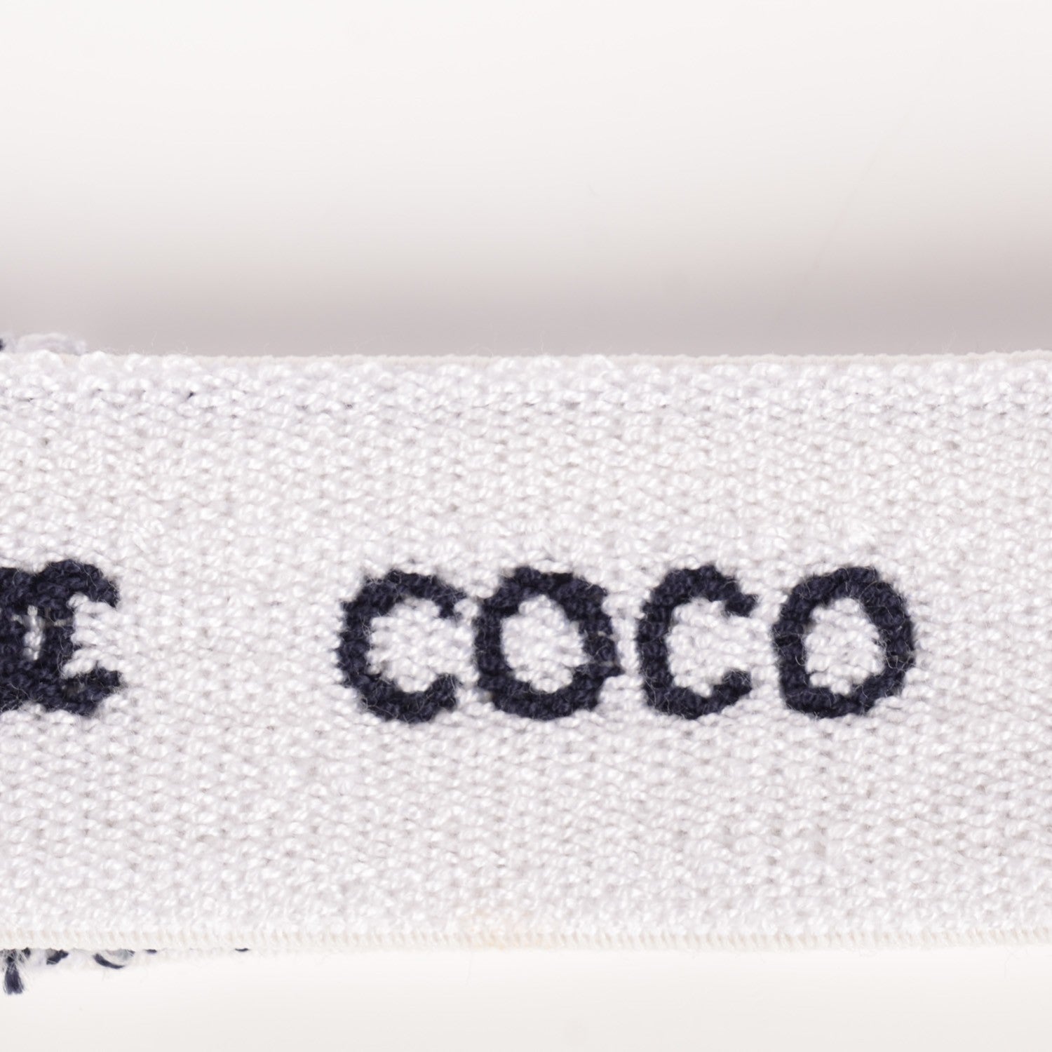 Chanel Knit Coco CC Headband Wristband Set Black White 4 of 8
