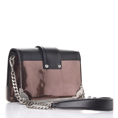 Prada Metallic Vitello Saffiano Cahier Bag Cammeo Black 3 of 6