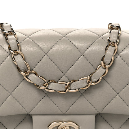 Chanel Lambskin Quilted Mini Rectangular Flap Grey 8 of 11
