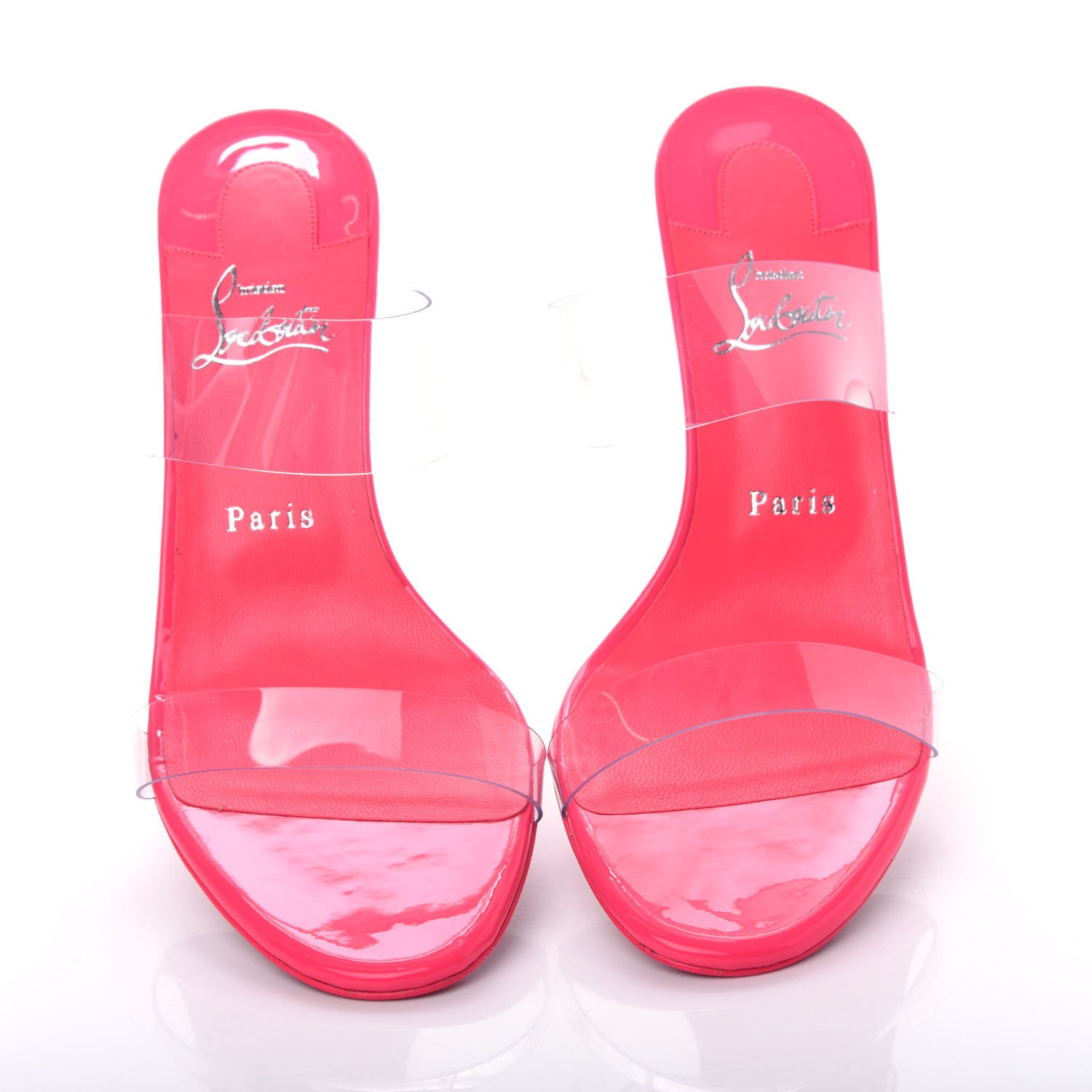 Christian Louboutin Patent PVC Just Nothing 85 Slide Sandals 40 Magnifique 5 of 10