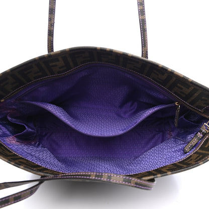 Fendi Zucca Spalmati Small Roll Tote Tobacco Viola 4 of 7