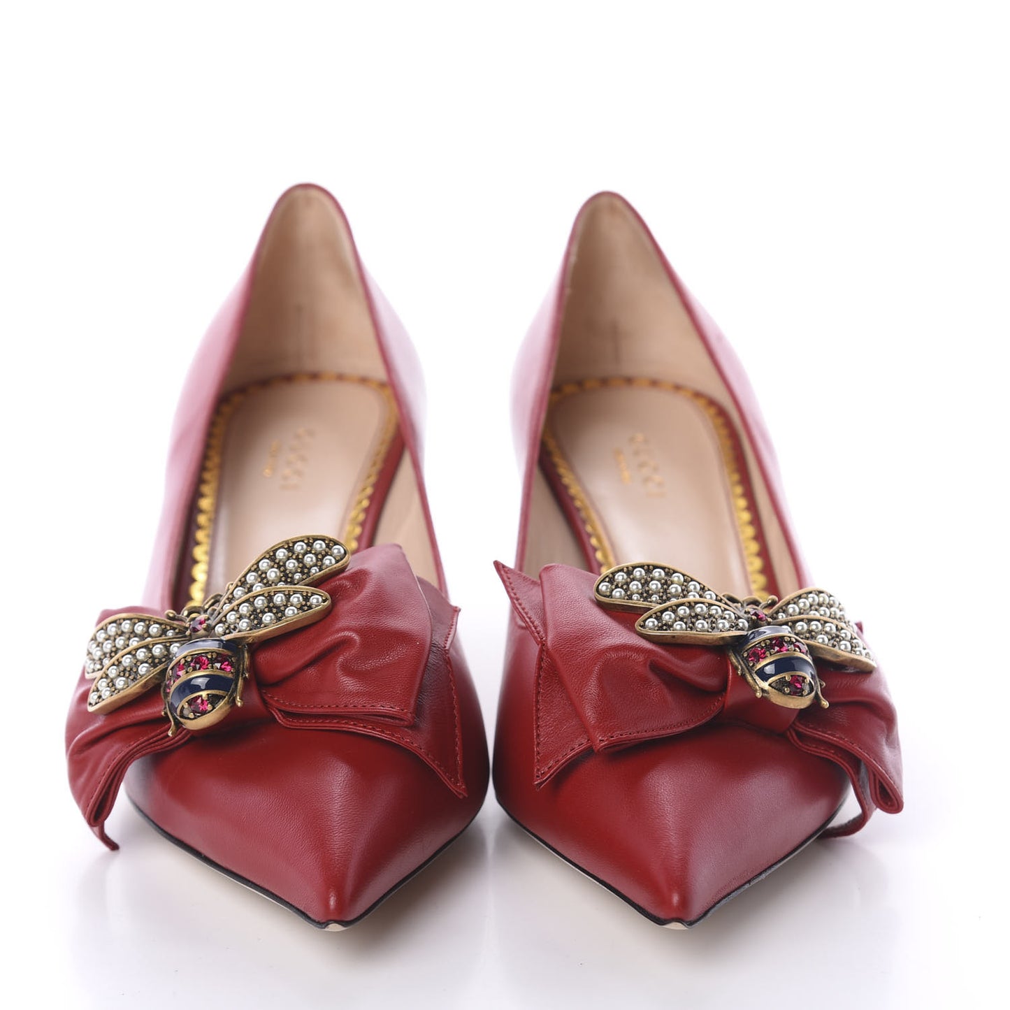 Nappa Queen Margaret Low Heel Pumps 40 Hibiscus Red