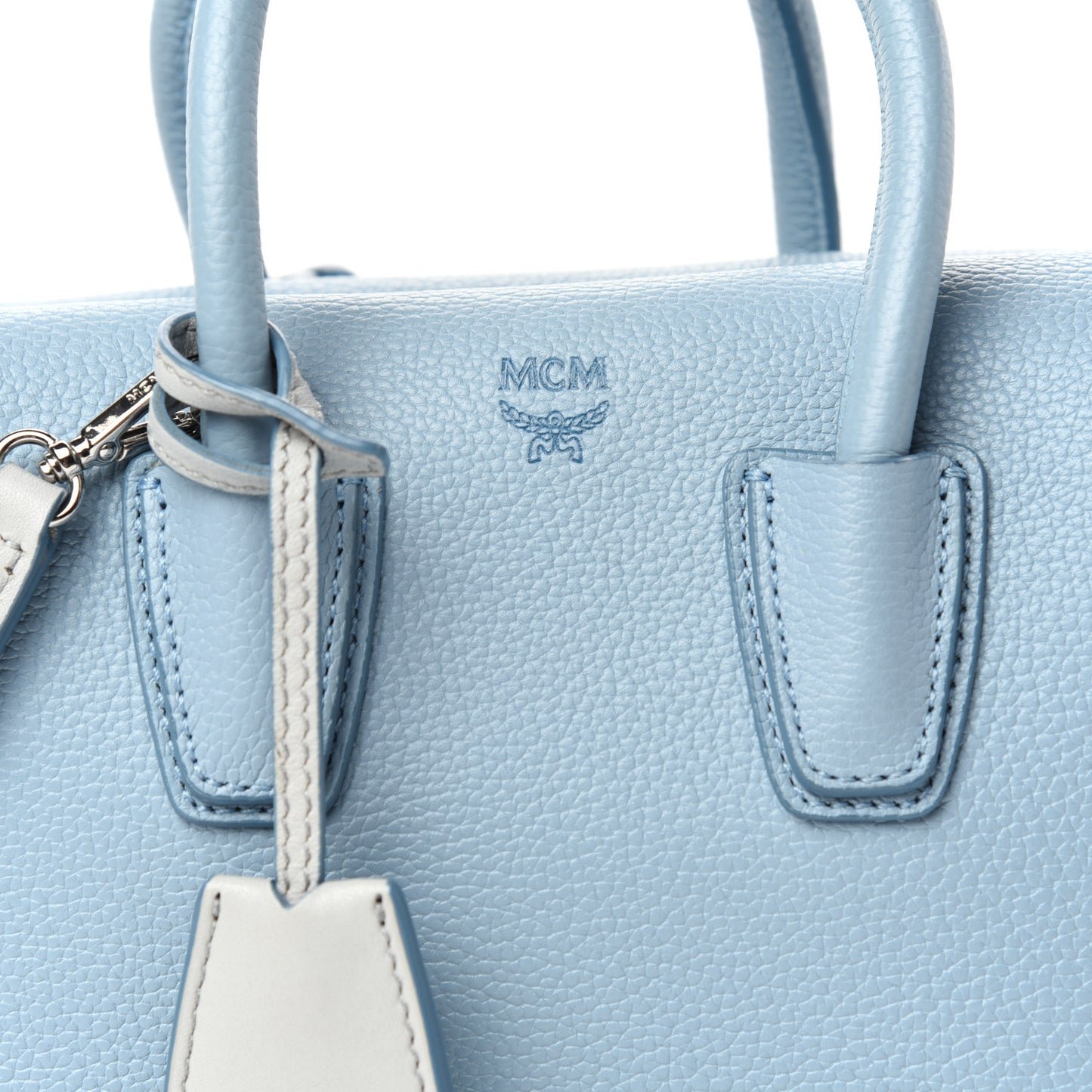 Grained Calfskin Mini Milla Tote Sky Blue