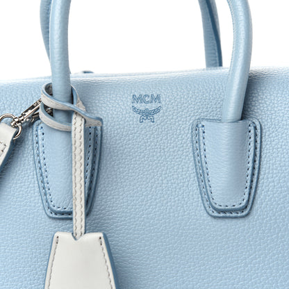 MCM Grained Calfskin Mini Milla Tote Sky Blue 8 of 8
