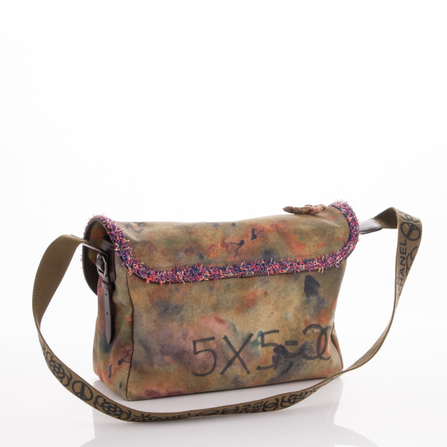 Washed Toile Large Graffiti On The Pavements Messenger Khaki Multicolor