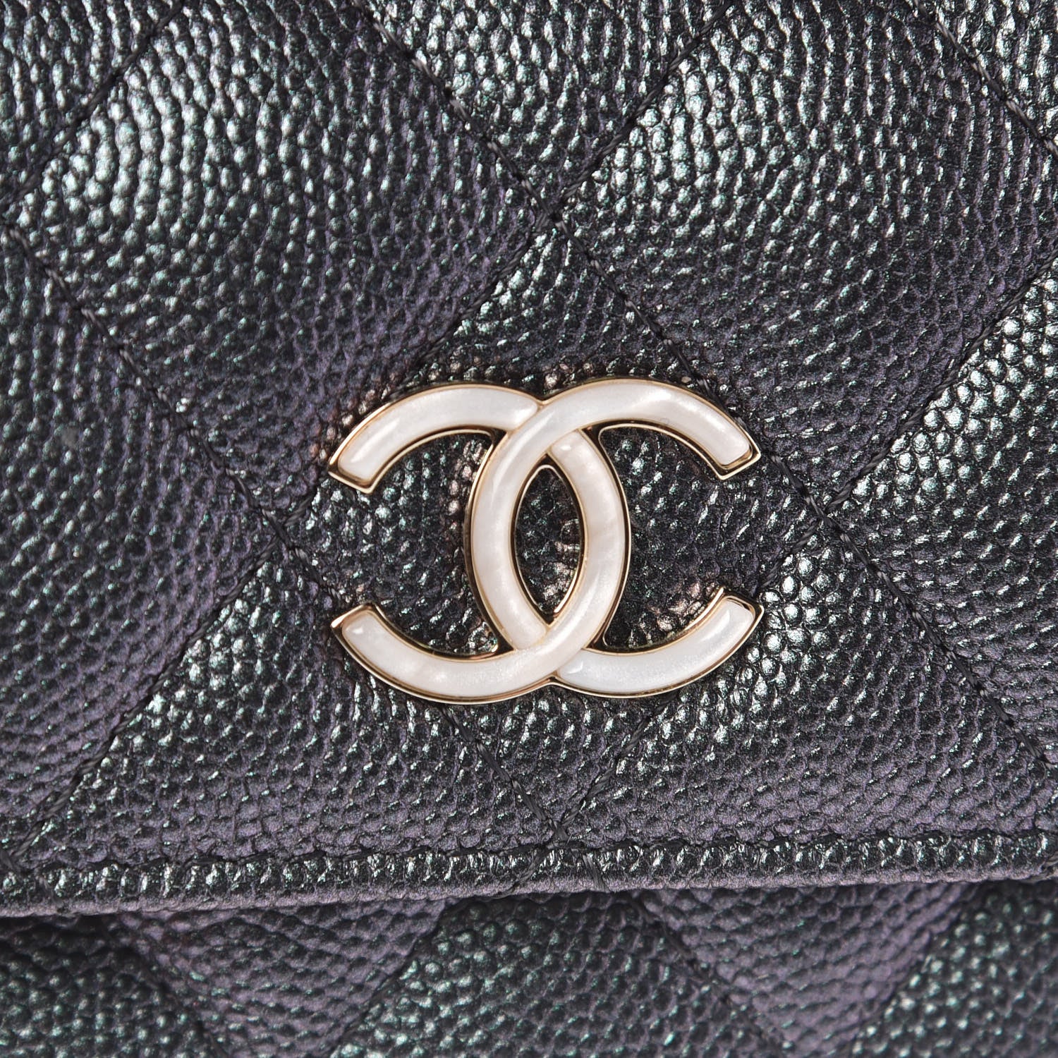 Chanel Iridescent Caviar Quilted Small Flap Wallet Black 9 of 10