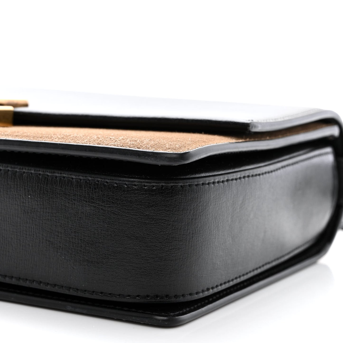 Calfskin Suede Medium Bellechasse Black Beige