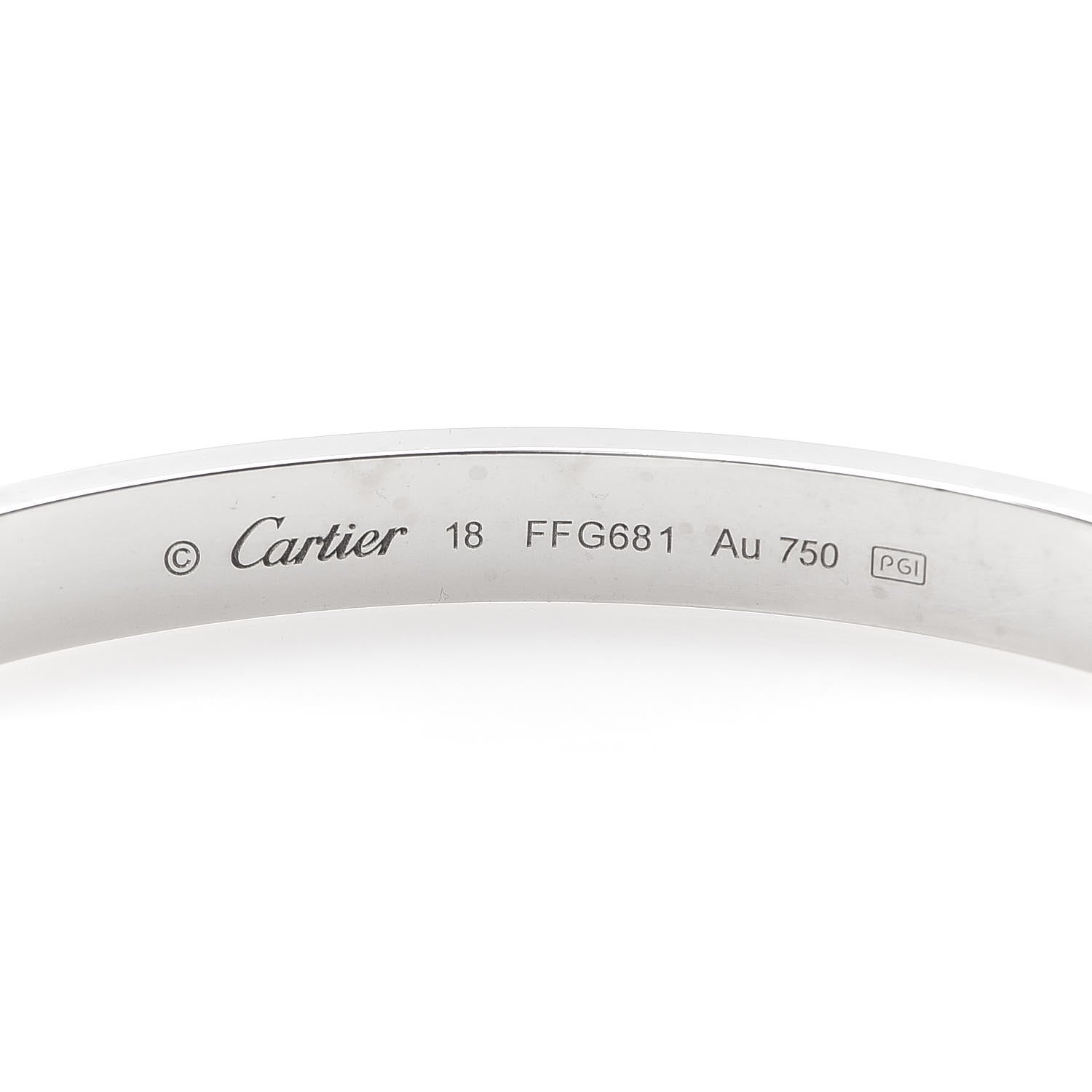 Cartier 18K White Gold LOVE Bracelet 18 6 of 7