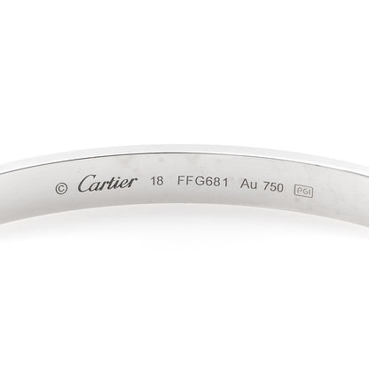 Cartier 18K White Gold LOVE Bracelet 18 6 of 7