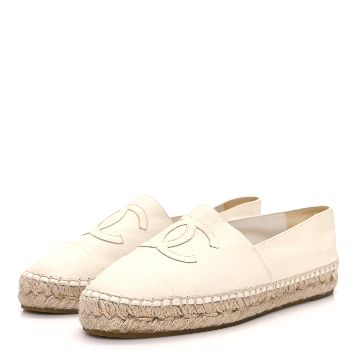Chanel Lambskin CC Espadrilles 37 White 4 of 12