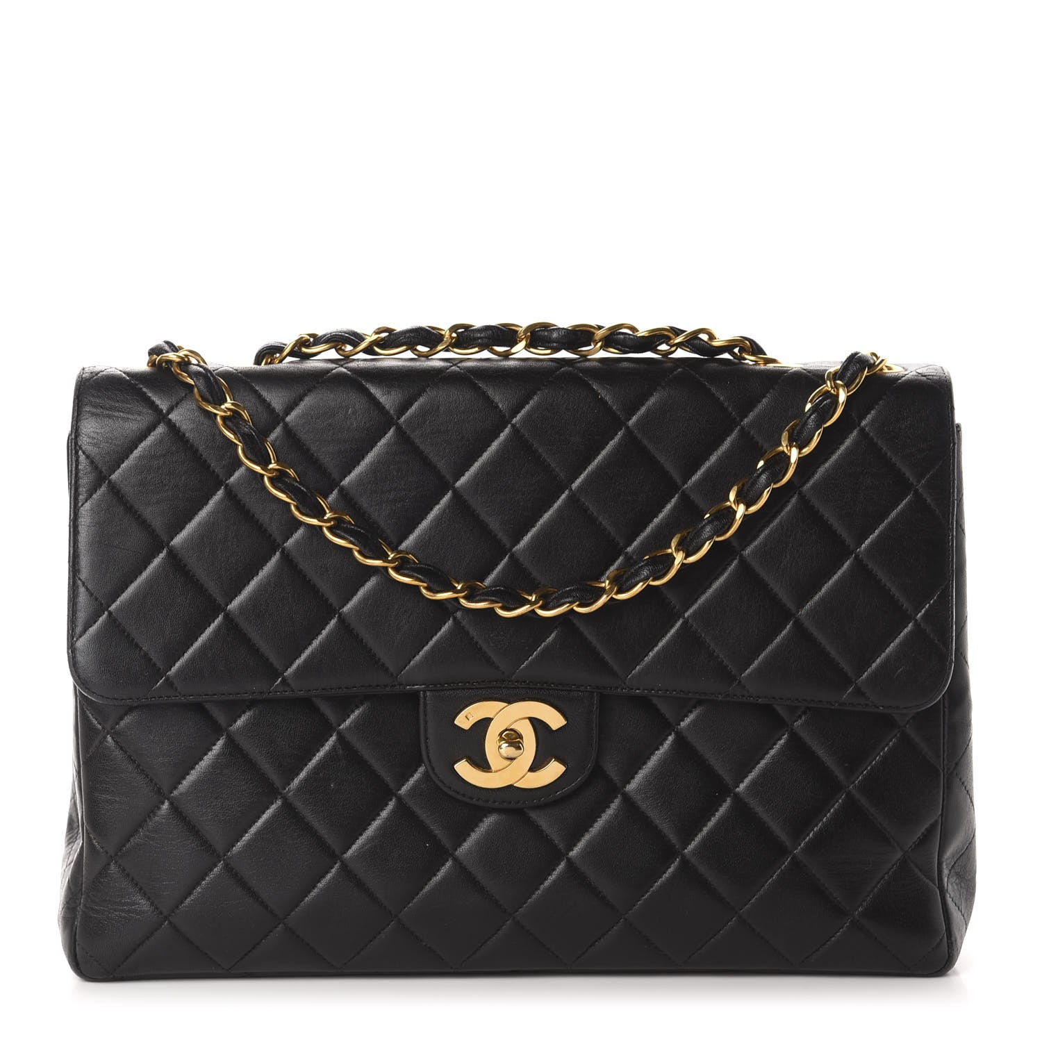 Chanel Lambskin Quilted Jumbo Single Flap Black 2 of 11