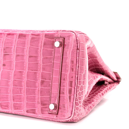 Hermes Shiny Porosus Crocodile Birkin 30 Fuchsia 10 of 10