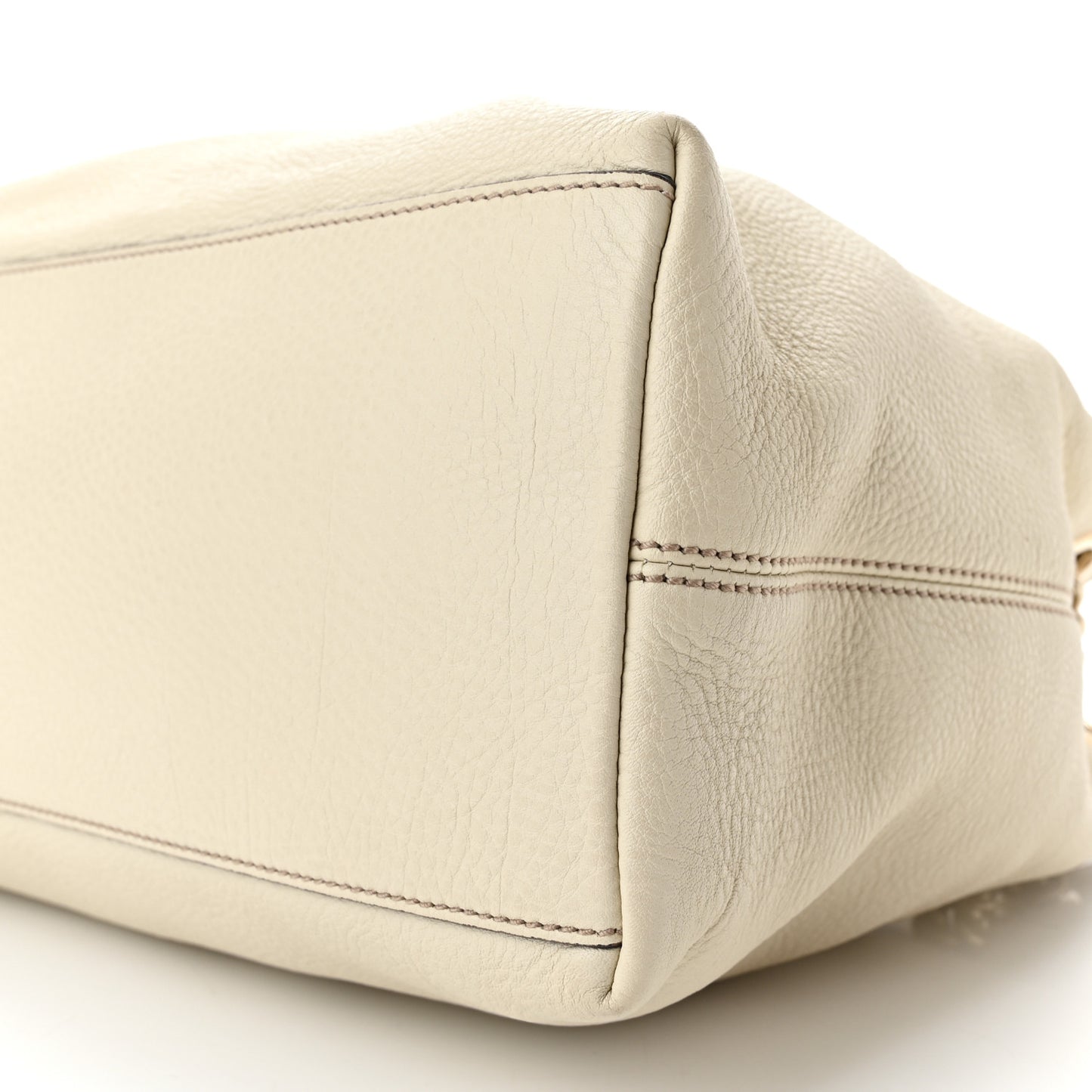 Pebbled Calfskin Medium Soho Chain Shoulder Bag Off White